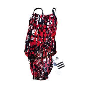 NWT Adidas Infinitex Amoeba Blocks Vortex Back Swimsuit One Piece Womens Size 24